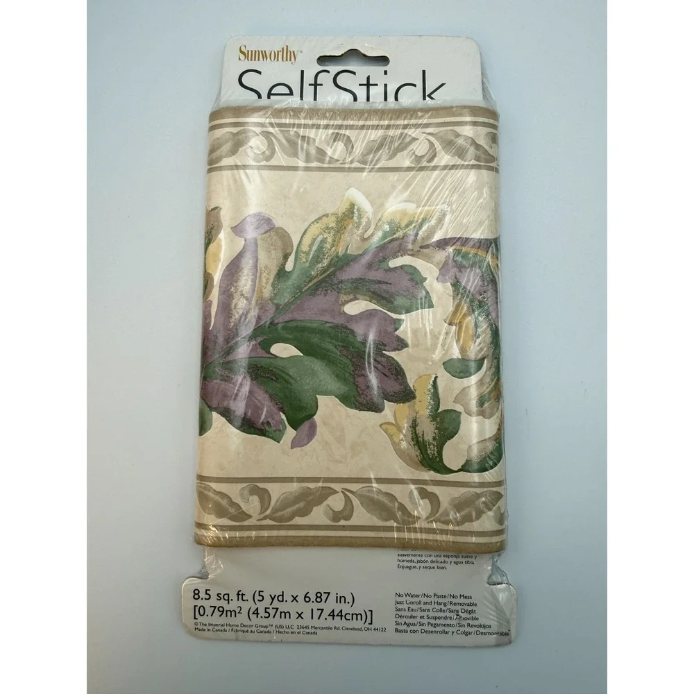 Imperial Sunworthy Wallpaper Border Self Stick #KWL2016 Purple Gold Green NEW
